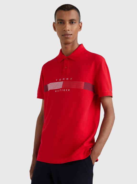 الأحمر الأساسي Tommy Hilfiger شعار بولو 44644806
