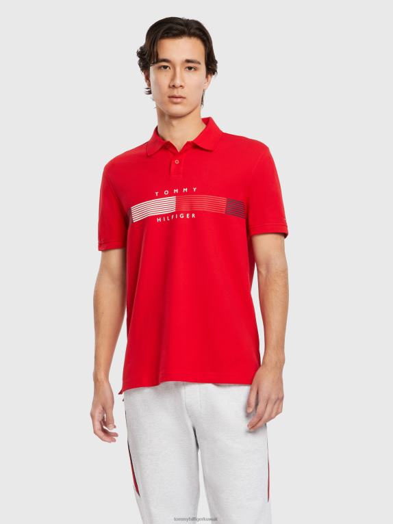الأحمر الأساسي Tommy Hilfiger شعار بولو 44644806