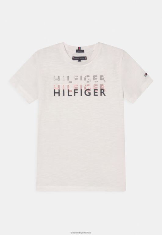 أبيض Tommy Hilfiger تيشيرت بطبعة شعار الماركة وطبقات 446448072