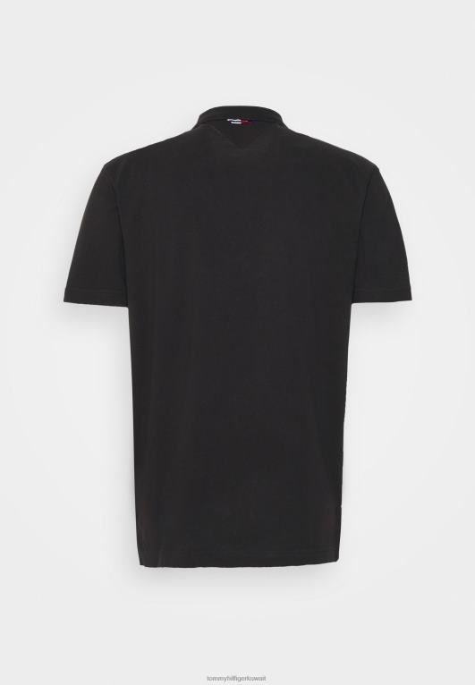أسود Tommy Hilfiger قميص بولو بشعار جريء مميز 446448073
