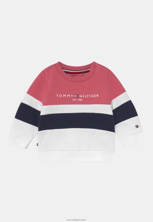 البطيخ العميق Tommy Hilfiger سويت شيرت للأطفال برقبة دائرية للجنسين 446448084