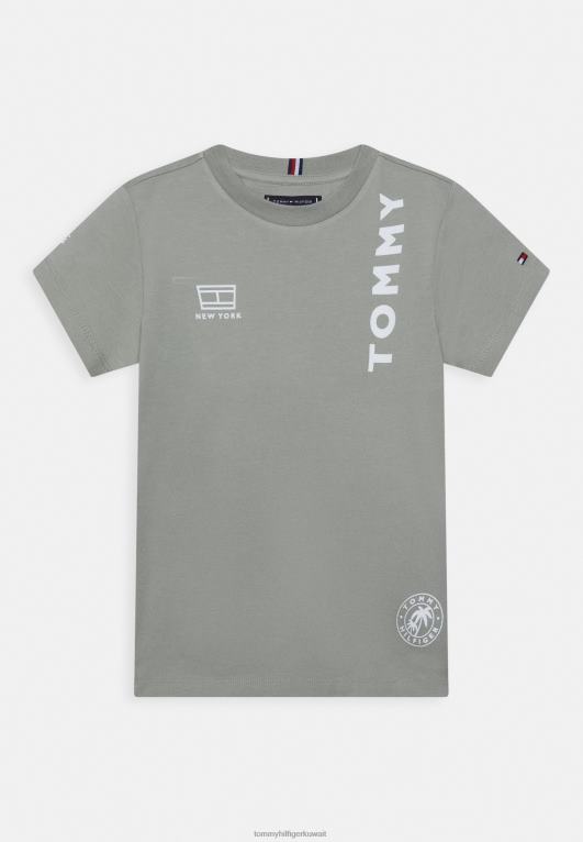 رمادي Tommy Hilfiger تي شيرت مطبوع متعدد المواضع 446448086