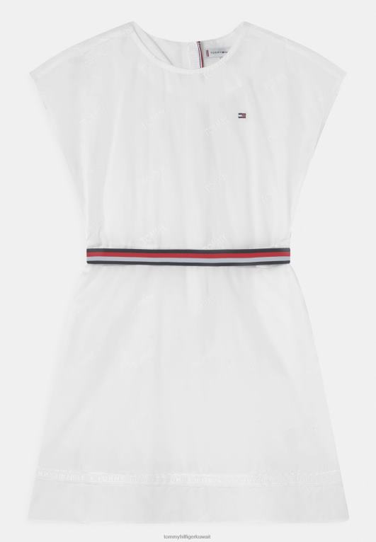 أبيض Tommy Hilfiger فستان مطرز يوم اللباس 446448090