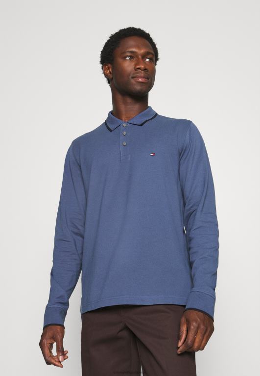 النيلي الباهت Tommy Hilfiger قميص بولو عادي ذو أطراف أساسية 446448097