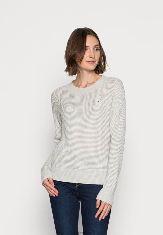 هيذر رمادي فاتح Tommy Hilfiger سترة صوفية بلونين 446448107