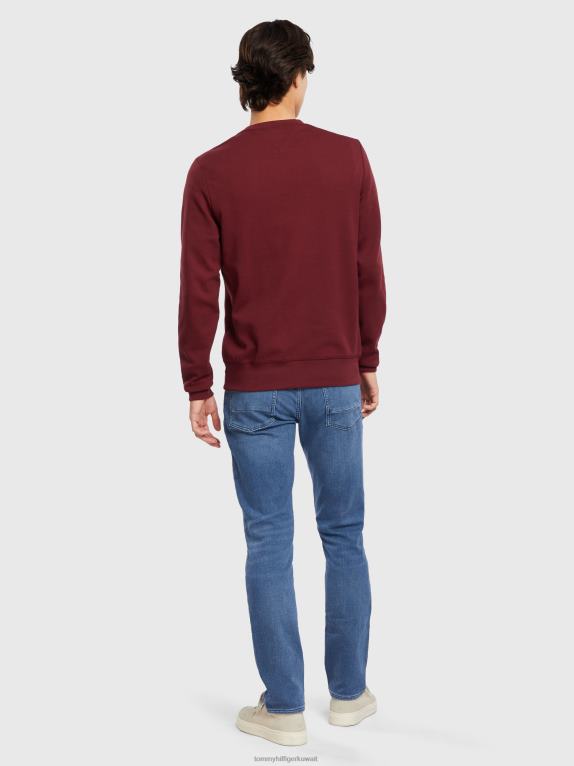 حمرة عميقة Tommy Hilfiger لوحة ديوالي مونوغرام ذات رقبة مستديرة 44644810