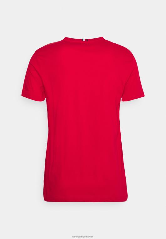 الأحمر الأساسي Tommy Hilfiger تي شيرت بطبعة جرافيك صغيرة في المنتصف 446448113