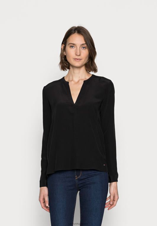 أسود Tommy Hilfiger بلوزة بلوزة صلبة 446448125