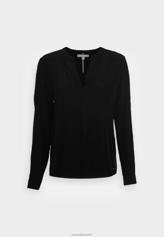 أسود Tommy Hilfiger بلوزة بلوزة صلبة 446448125