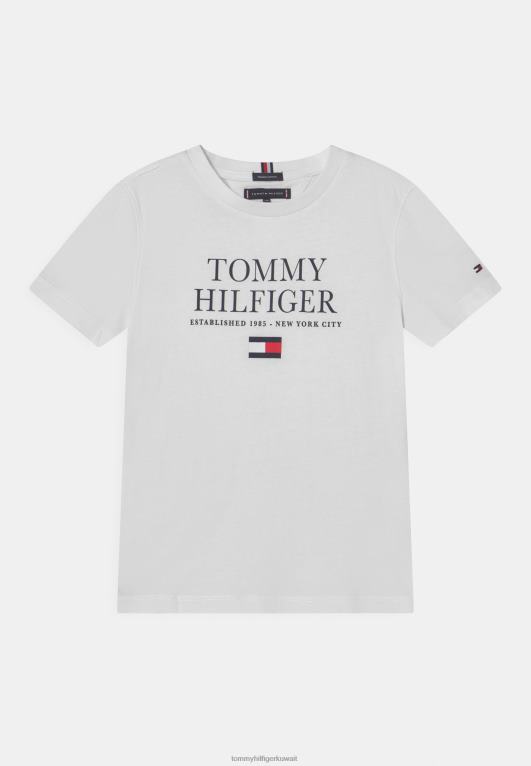 أبيض Tommy Hilfiger تيشيرت بطبعة شعار الماركة 446448131