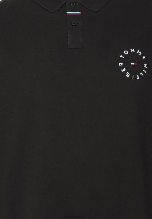 أسود Tommy Hilfiger قميص بولو بشعار مستدير 446448134