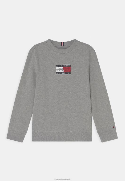 هيذر رمادي فاتح Tommy Hilfiger سترة برسومات شريطية 446448138