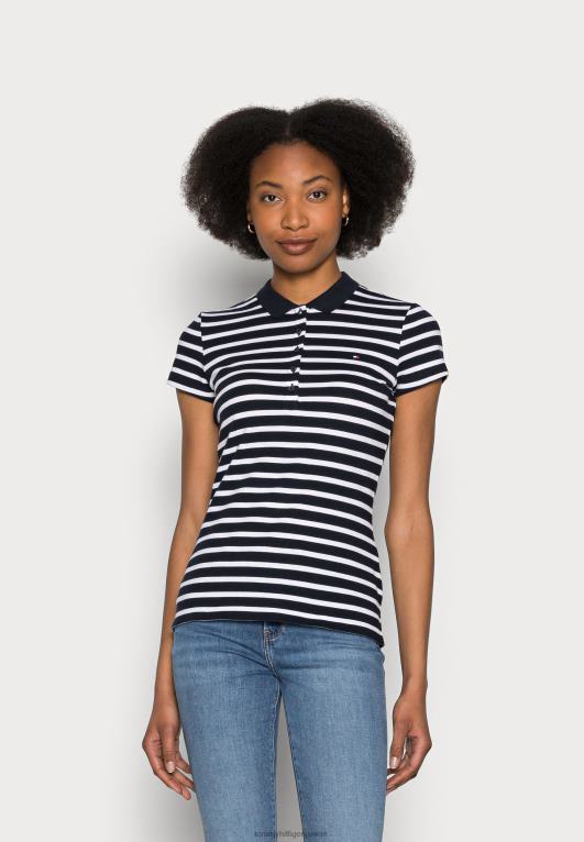 بريتون / سماء الصحراء / أبيض Tommy Hilfiger قميص بولو نحيف بأكمام قصيرة 446448141