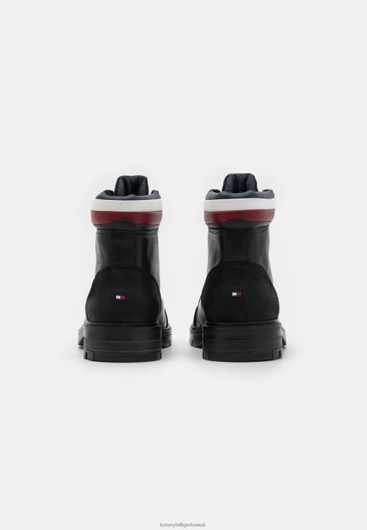 أسود Tommy Hilfiger حذاء برباط للكاحل بياقة مرتفعة 446448152