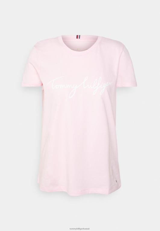 الوردي الباستيل Tommy Hilfiger تي شيرت برقبة دائرية وطبعة جرافيك 446448162