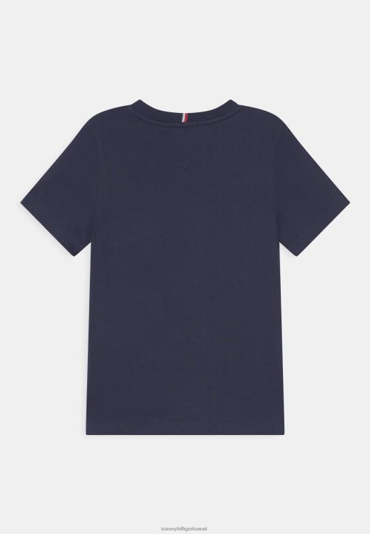 البحرية الشفق Tommy Hilfiger تي شيرت مطبوع منقوش عالمي 446448167