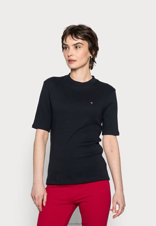 أزرق Tommy Hilfiger تي شيرت أساسي رفيع 446448178