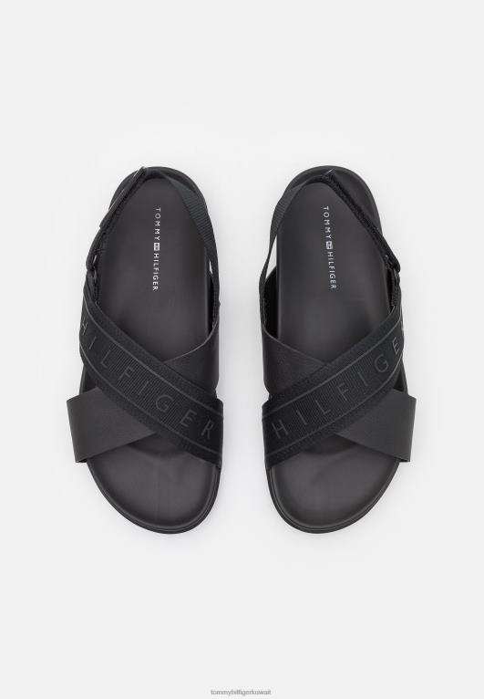 أسود Tommy Hilfiger مزيج من صنادل المشي ذات الأشرطة 446448186