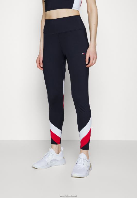 سماء الصحراء/الأحمر الأساسي Tommy Hilfiger طماق كتلة اللون 446448195