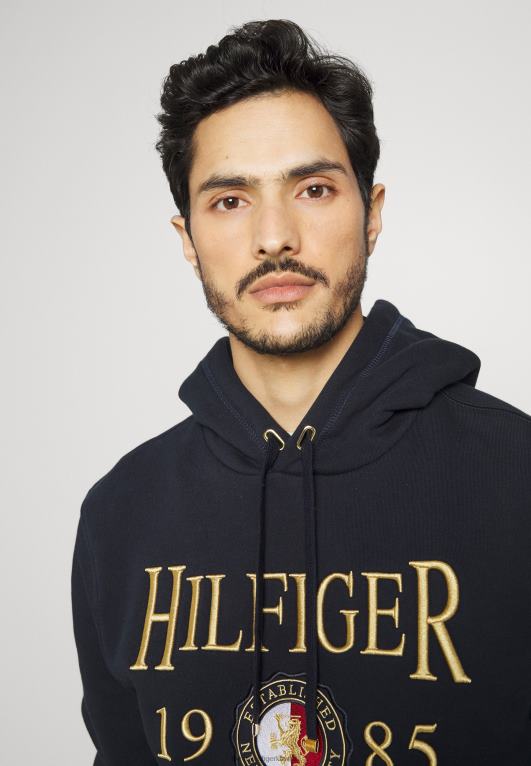 سماء الصحراء Tommy Hilfiger كنزة بغطاء رأس بشعار أيقونة 446448207