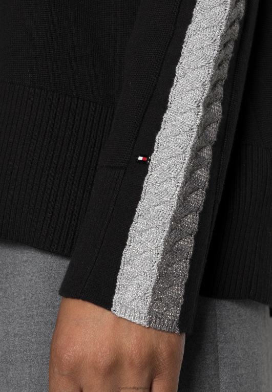 أسود Tommy Hilfiger تارا سترة سترة مريحة 446448230