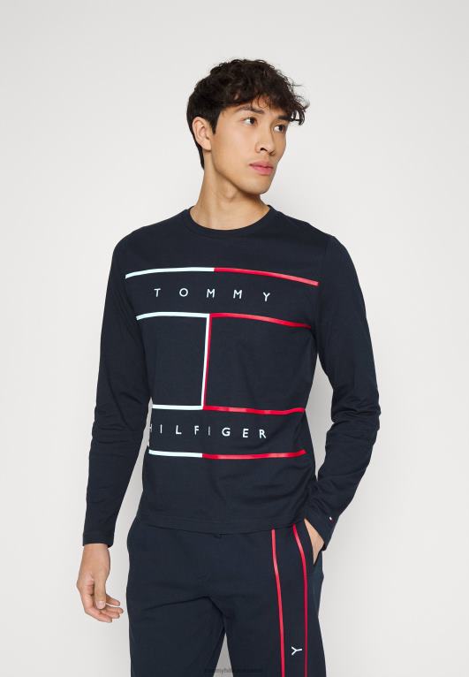 سماء الصحراء Tommy Hilfiger تيشيرت علم كبير بأكمام طويلة 446448235