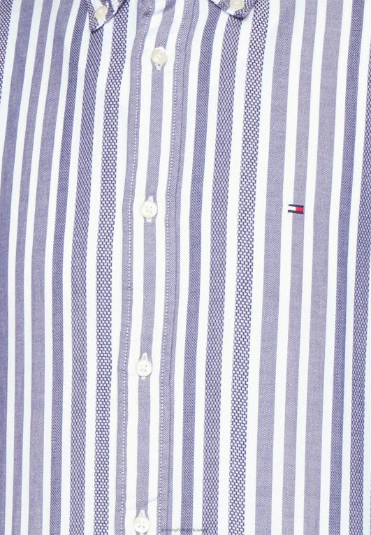البحرية الكربونية / الأبيض البصري Tommy Hilfiger قميص مخطط ناعم طبيعي 446448258