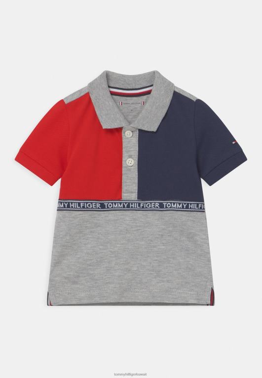 رمادي Tommy Hilfiger قميص بولو للجنسين ملون للأطفال 446448261