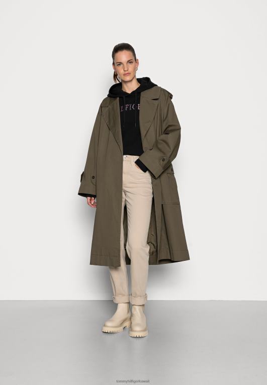 أسود Tommy Hilfiger سويت شيرت بغطاء للرأس بطبعة ريش عادية 446448265