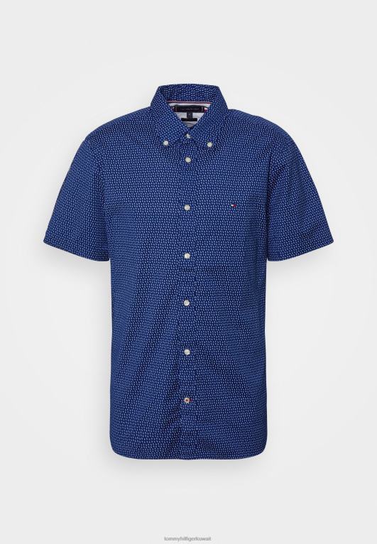 أزرق بحري كربوني/أزرق منسم Tommy Hilfiger قميص ناعم بطبعات دقيقة 446448279