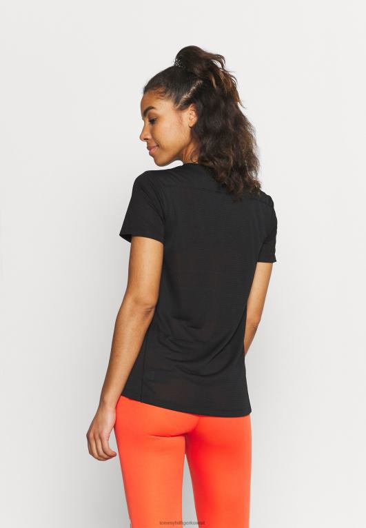 أسود Tommy Hilfiger تي شيرت رياضي من خليط القماش العادي 446448287