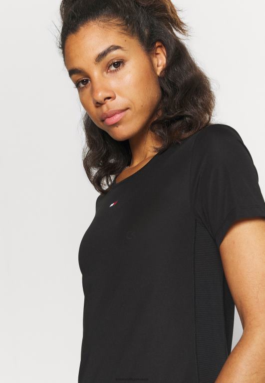 أسود Tommy Hilfiger تي شيرت رياضي من خليط القماش العادي 446448287