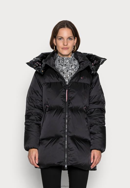 أسود Tommy Hilfiger شعار لامع لامع أسفل معطف منتفخ 446448290