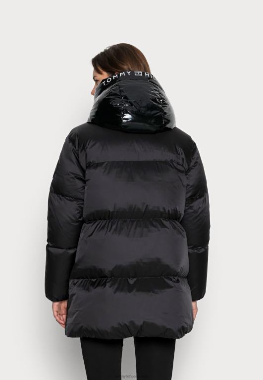 أسود Tommy Hilfiger شعار لامع لامع أسفل معطف منتفخ 446448290