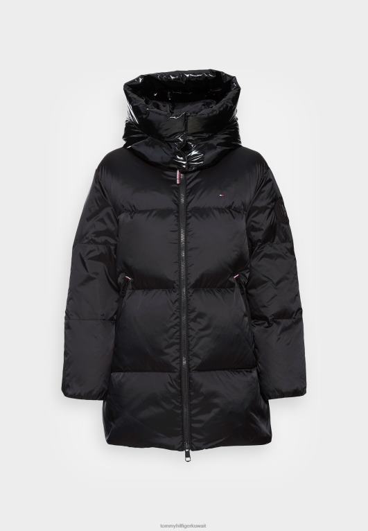 أسود Tommy Hilfiger شعار لامع لامع أسفل معطف منتفخ 446448290