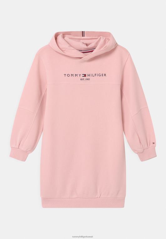 الوردي الدقيق Tommy Hilfiger فستان يوم هوديي أساسي 446448326