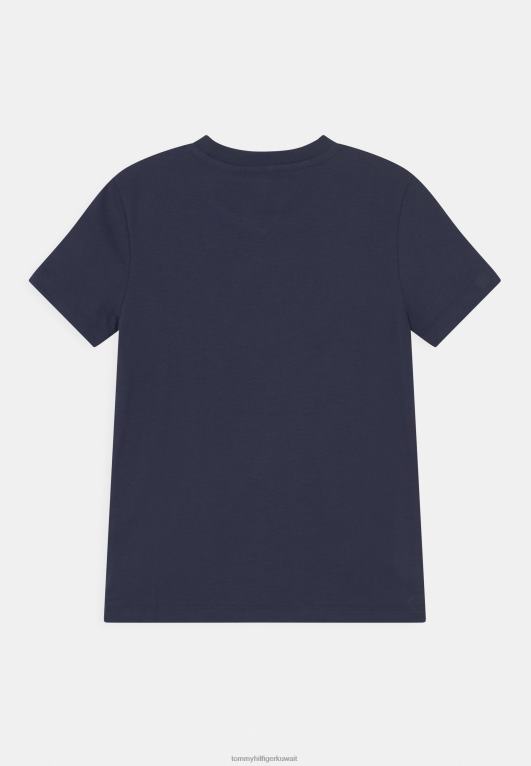 البحرية الشفق Tommy Hilfiger تي شيرت بطبعة شارة التراث للجنسين 446448349