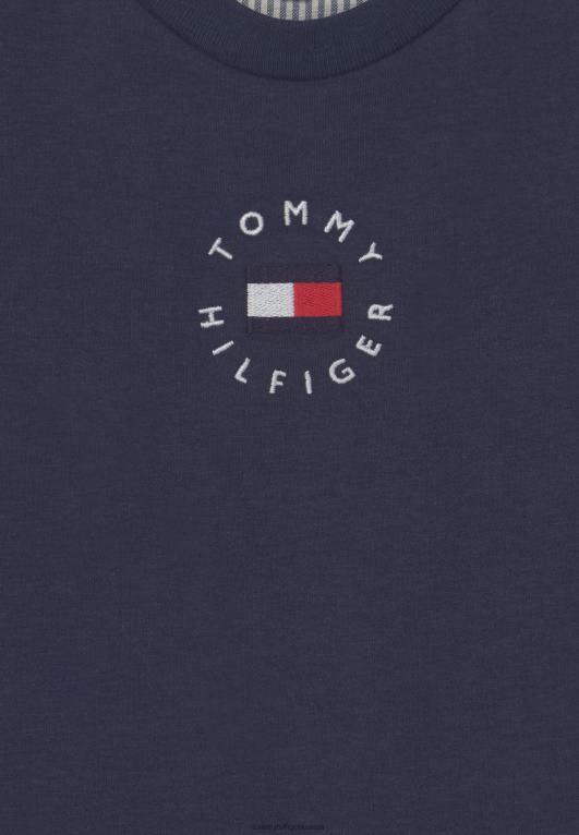 البحرية الشفق Tommy Hilfiger تي شيرت بطبعة شارة التراث للجنسين 446448349
