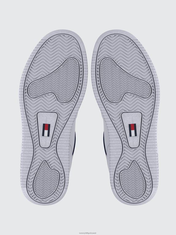 أبيض Tommy Hilfiger حذاء رياضي بسلة من الجلد بشعار الماركة 44644834