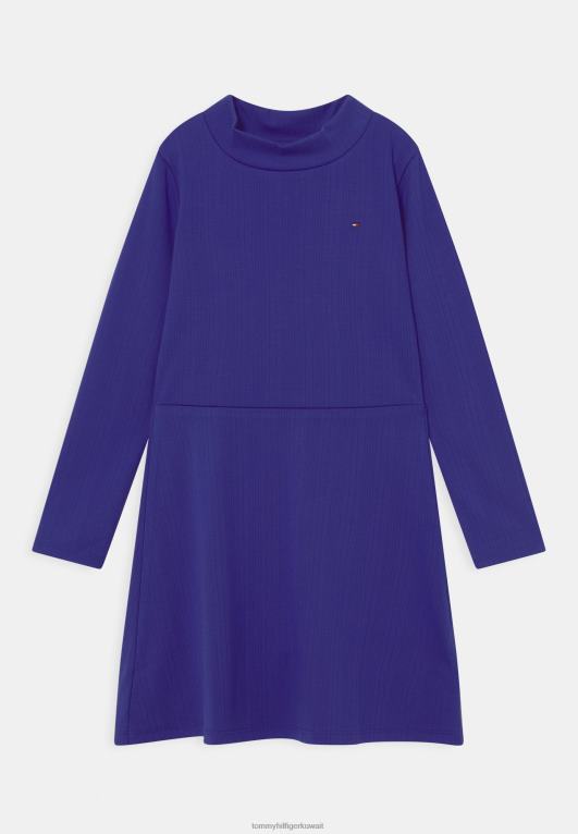 المحكمة الأرجواني Tommy Hilfiger فستان جيرسيه برقبة وهمية 446448354