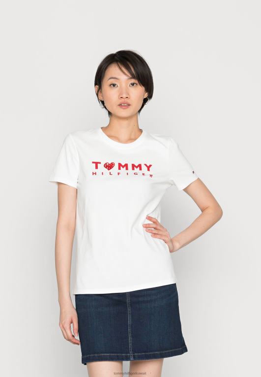 إيكرو/تومي هيلفيغر جرافيك Tommy Hilfiger تيشيرت برقبة شعار الماركة - إكرو/جرافيك 446448357