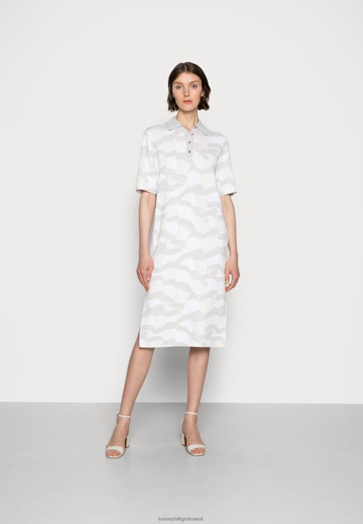 أبيض Tommy Hilfiger أيقونة بولو فستان ميدي فستان النهار 446448360