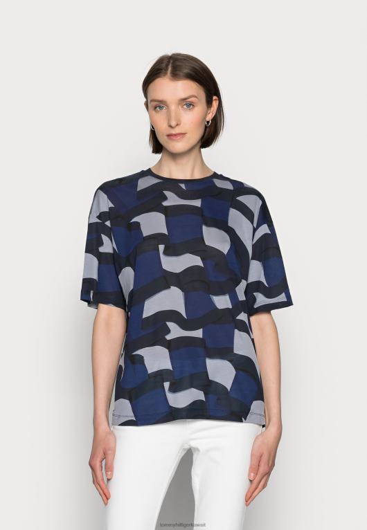 أزرق Tommy Hilfiger تيشيرت بطبعة جرافيك مريحة 446448383