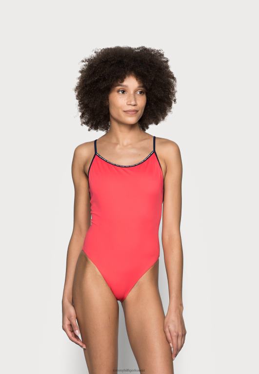 قرمزي مشع Tommy Hilfiger شريط ملابس السباحة قطعة واحدة 446448384