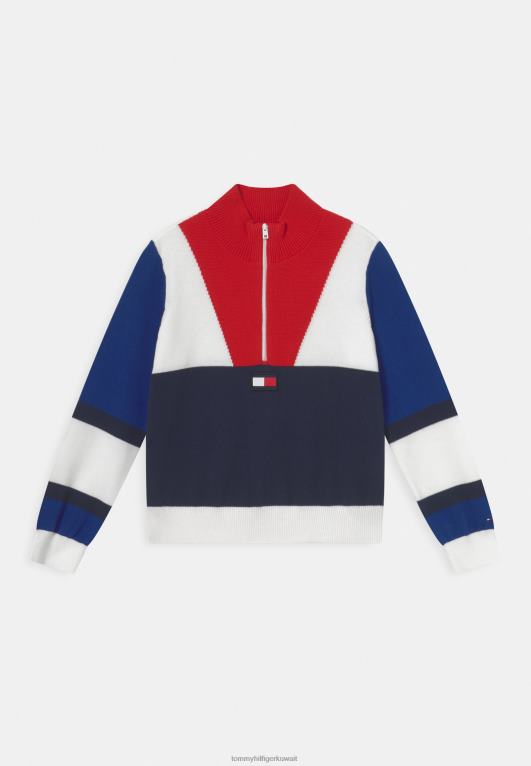 البحرية الملكية Tommy Hilfiger نصف الرمز البريدي البلوز 446448425