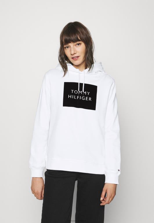 أبيض Tommy Hilfiger البلوز هوديي مربع القطيع 446448436