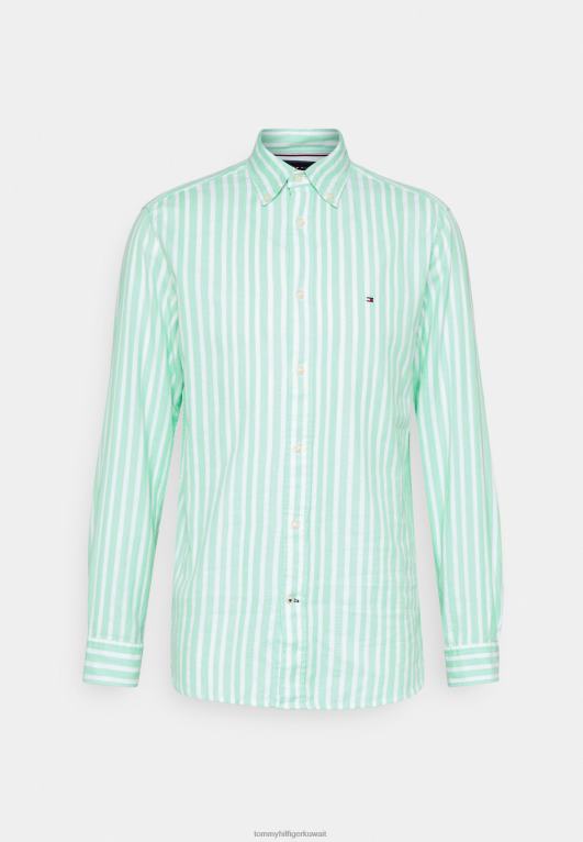 اليشم الإمبراطوري/أبيض بصري Tommy Hilfiger قميص مخطط ناعم طبيعي 446448438