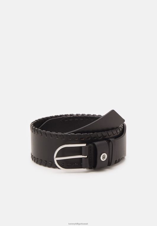 أسود Tommy Hilfiger حزام خصر كلاسيكي عالي الخصر 446448439