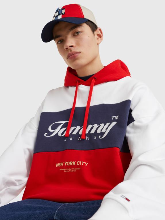 قرمزي عميق/متعدد Tommy Hilfiger هوديس بتطريز الشعار 44644843
