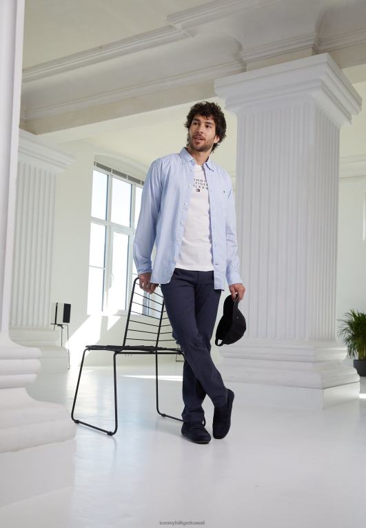 أزرق منسم / أبيض بصري Tommy Hilfiger قميص صغير ناعم 446448472